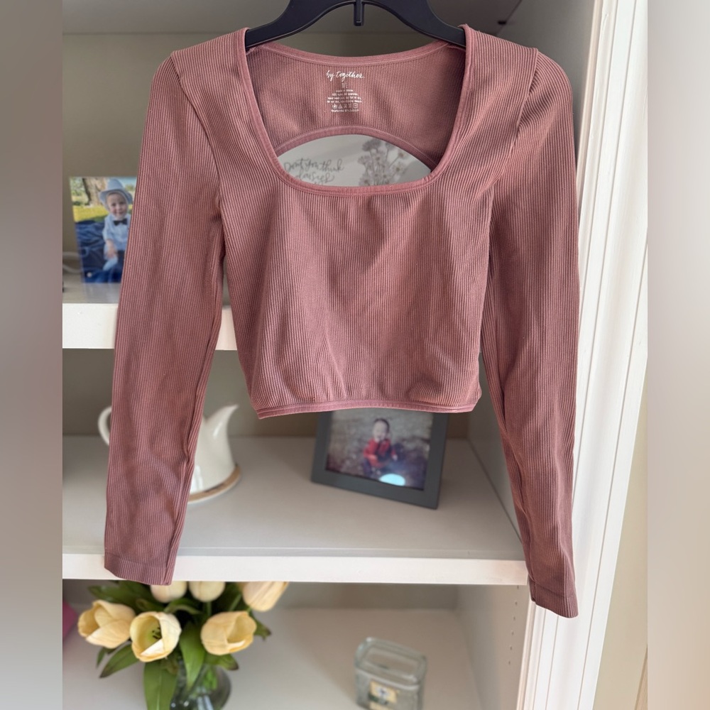 By Together Ribbed Cropped Top Sz M/L
